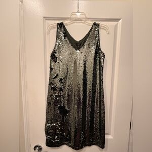 Ann Taylor Silver Sequin Mini Dress